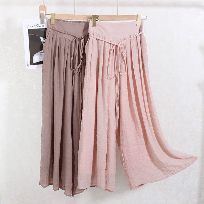 Elegant Cotton Linen Elegant Pants Gentle Casual Long Dress Pants