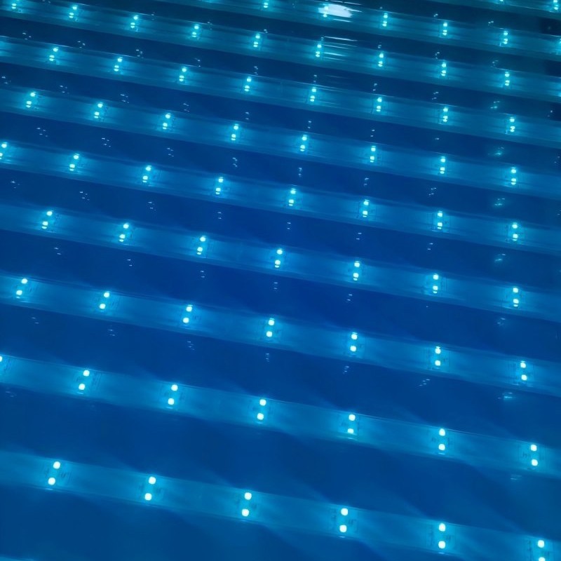 Outdoor mesh screen, full-color waterproof transparent light strip screen, water-resistant screen display that can play videos on mobile phones.