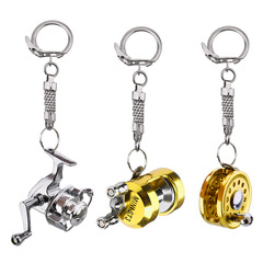 Weihe metal fishing wheel decorative pendant mini fish wheel key chain shakeable key chain small gift wholesale