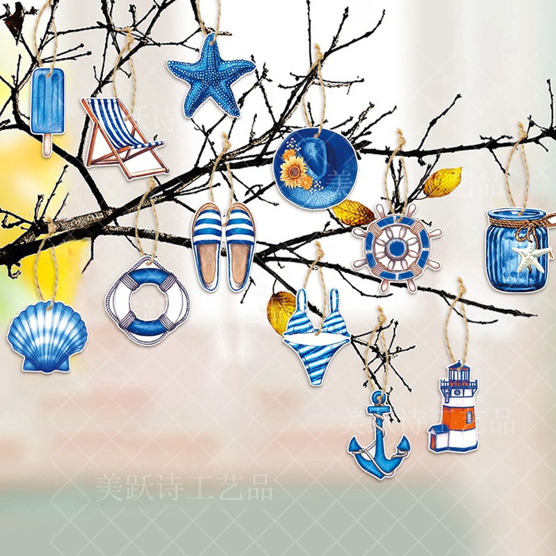 Transfronterizos de verano mar temático decoración de fiesta colgante colgante playa de decoración de cumpleaños colgante