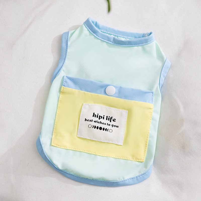 Perros de primavera y verano Perros pequeños y medianos Estilo casual Ropa a prueba de ropa Chaleco a juego de colores al aire libre Ropa fresca para gatos Ropa para perros