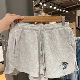 BM风新款美式复古St.George龙刺绣抽绳 bm辣妹华夫格短裤热裤女夏