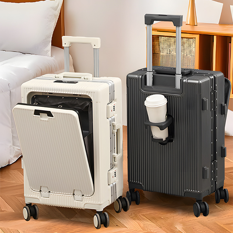 Front-Opening Suitcase 20inch Wheeled Travel Suitcase 24inch 28inch Small Password-Protected Carry-On Suitcase for Men and Women Front-Opening Suitcase 20inch Wheeled Travel Suitcase 24inch 28inch Small Password-Protected Carry-On Suitcase for Men and Women