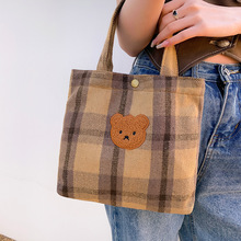 手提包女春夏可愛小熊小包包2023新款手提袋子時尚外出手拎小布包