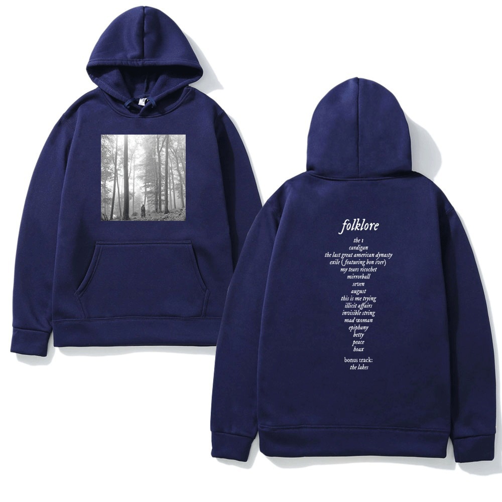 Taylor Pullover Music Album Folklore Print Hooded Sweatshirt