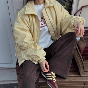 Spring 2025 New American Style Retro Casual Laps Aviator Ladies Loose Jacket Coat Cross-border Europe and America