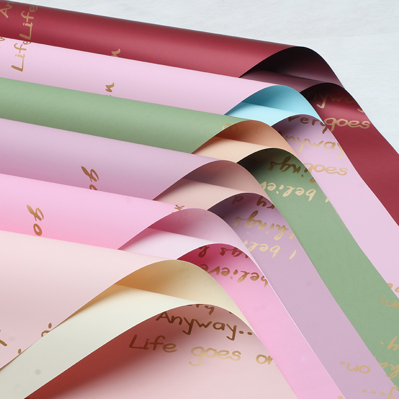 Huaxi Clio English Flower Art Packaging Papel engrosado impermeable Papel Ouya Floristería Ramo Papel de regalo de flores al por mayor