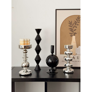 Ins Style Ornaments French Aromatherapy Glass Candle Holder High-End Desktop Living Room Tv Cabinet Bookcase Home Decoration