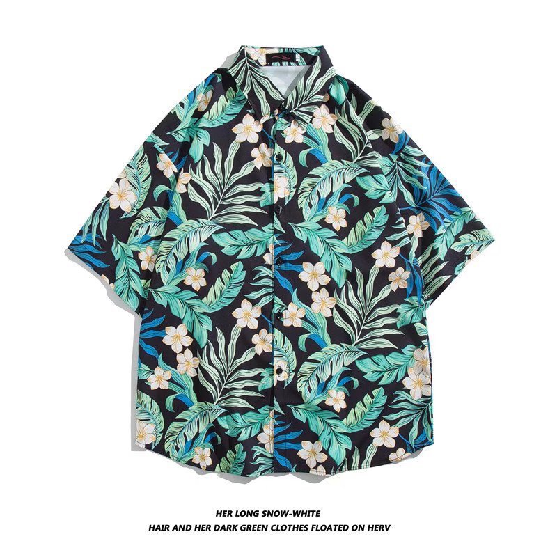 Camisa con botones de solapa suelta de manga larga de todo fósforo de la calle para hombres Venta caliente Flor colorida Impresión digital 3D