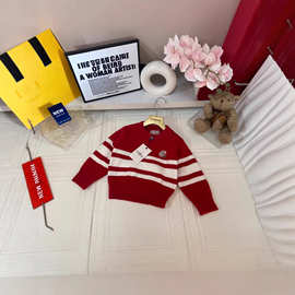 男女婴儿加厚毛衣新年冬装儿童套头针织衫洋气中小童套头毛一件代