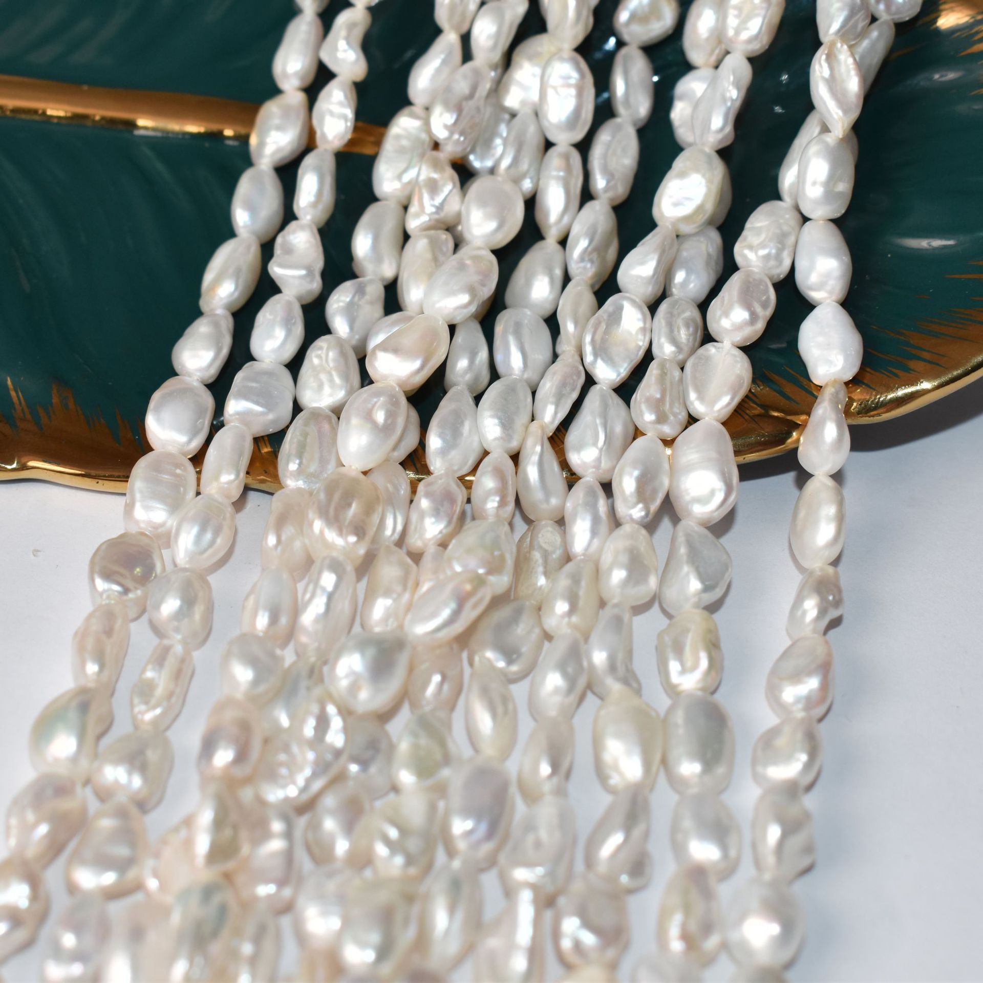 Natural freshwater pearl shaped beads 7-8mm straight regeneration beads chain accessories semi-finished bracelet fittings