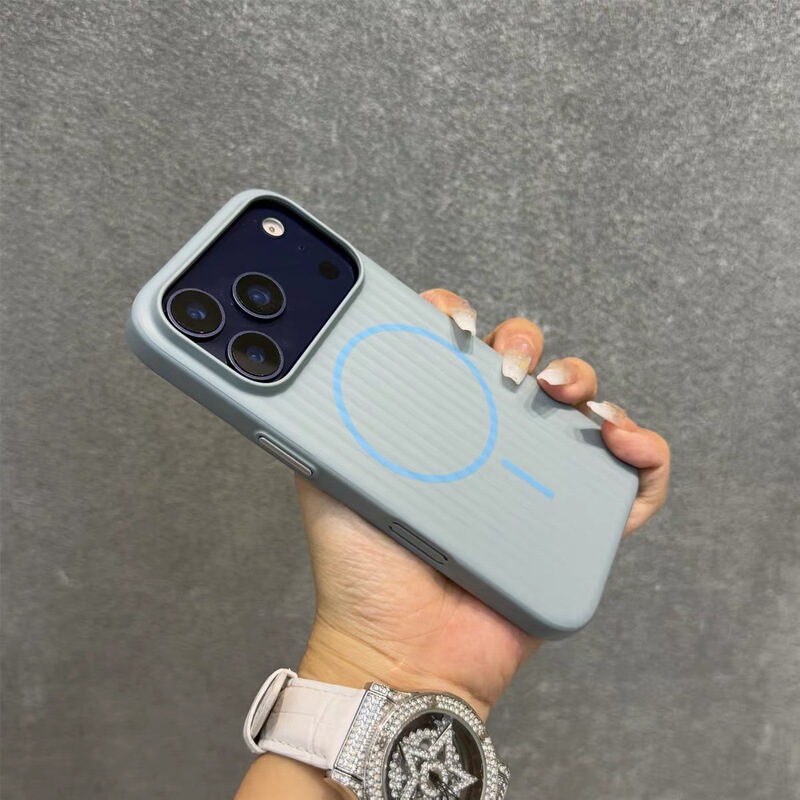 适用苹果17手机壳瓦楞纹磁吸硬壳iPhone17promax肤感磨砂高级感新|undefined