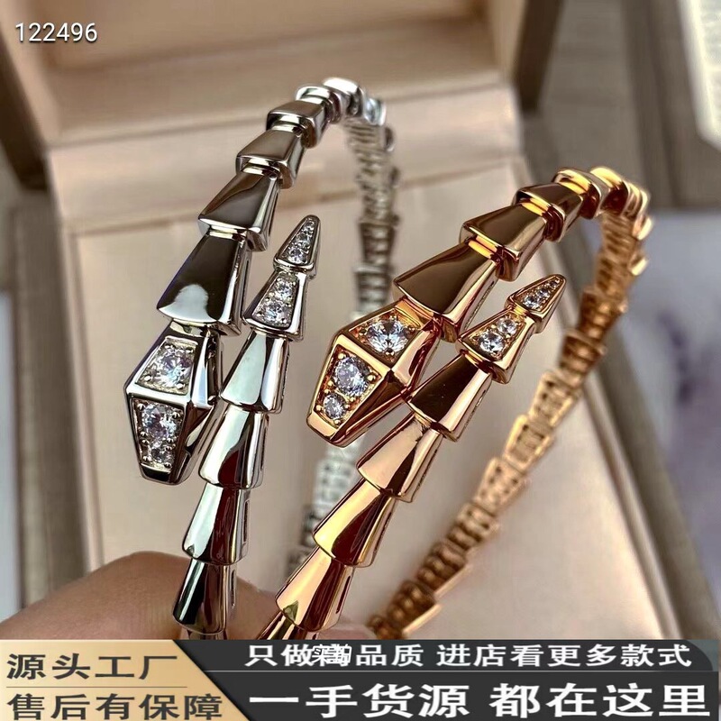 Vbao Open Snake-Shaped Bracelet for Women, Snake Bone Bracelet for Couples, Non-Fading Wristband, Personalized Fashion Jewelry