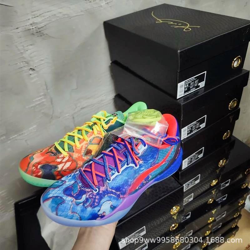 莆田跨境 Kobe 8 What The科比8 鸳鸯蓝橙男子低帮篮球鞋HM96-9|undefined