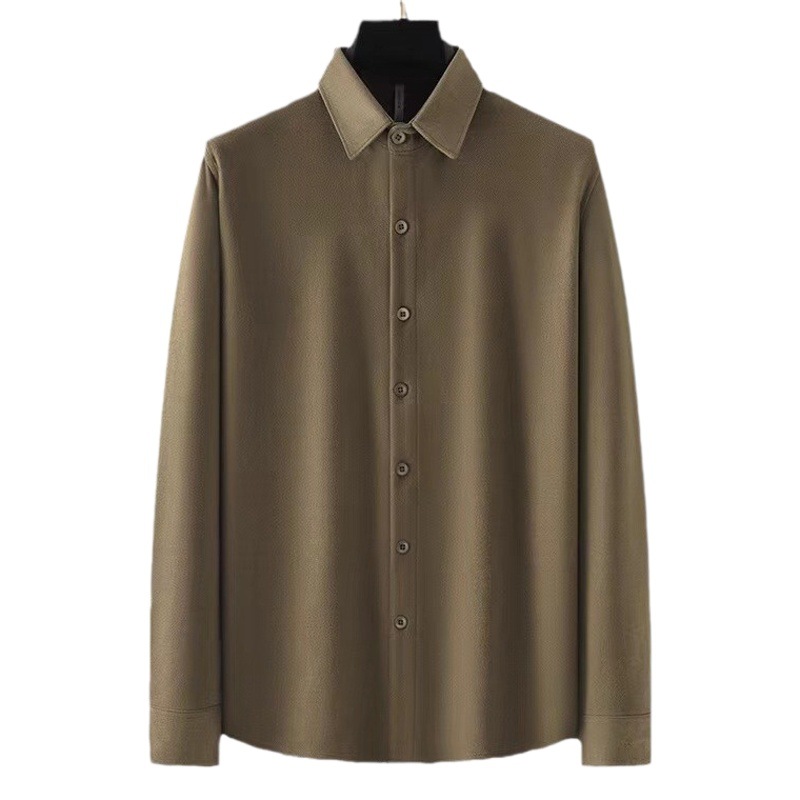 De gama alta de invierno forrado de lana gruesa camisa de lana caliente de manga larga de los hombres de negocios slim fit casual Camisa de franela de los hombres