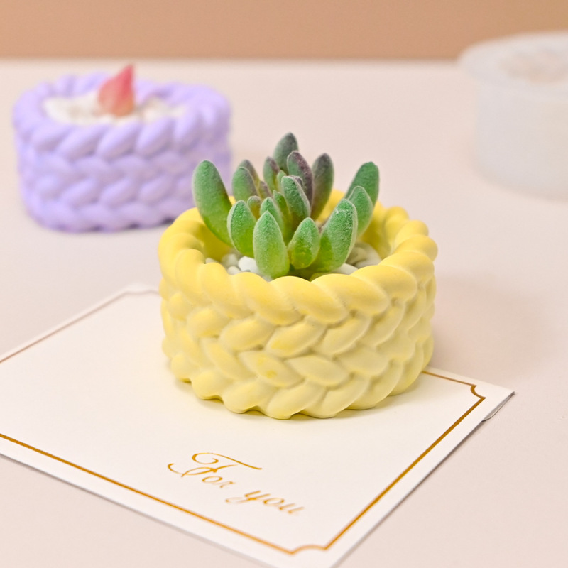 アロマキャンドルツイストカップ石膏型 diy ラウンド愛多肉植物ツイスト鉢植え収納ボックスシリコーン型|undefined