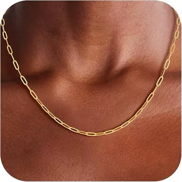 Women - 3mm Sterling Silver Paperclip Chain Chunky Strong Plain Chain Non-Fading Necklace Ladies Jewelry