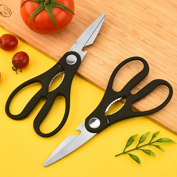 Factory wholesale 9180 stainless steel kitchen scissors household vegetable food barbecue food scissors plastic handle chicken bone scissors