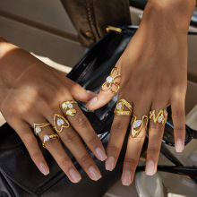 杰鼎欧美锆石戒指钛钢不掉色首饰轻奢高级感饰品不锈钢rings跨境