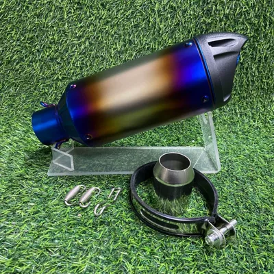 Cbr400 Rc390 Imitation Street – Motorcycle exhaust pipe - half-blue-logo-on-the-left