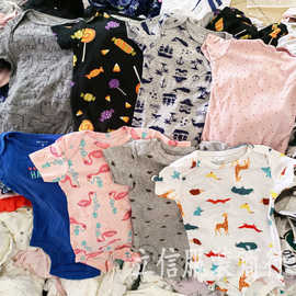 连体衣婴儿短袖三角爬哈衣宝宝全棉包屁衣baby bodysuits欧美跨境