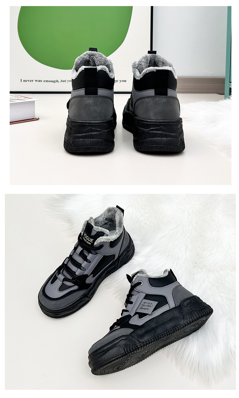 Damen Stiefeletten Kaschmir High Top Plattform Freizeitschuhe_voghion.com