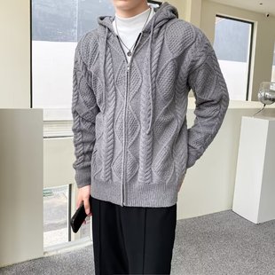 Twist Korean style sweaters for men, autumn and winter, high-end, men and women, lazy style, casual loose tops and jackets