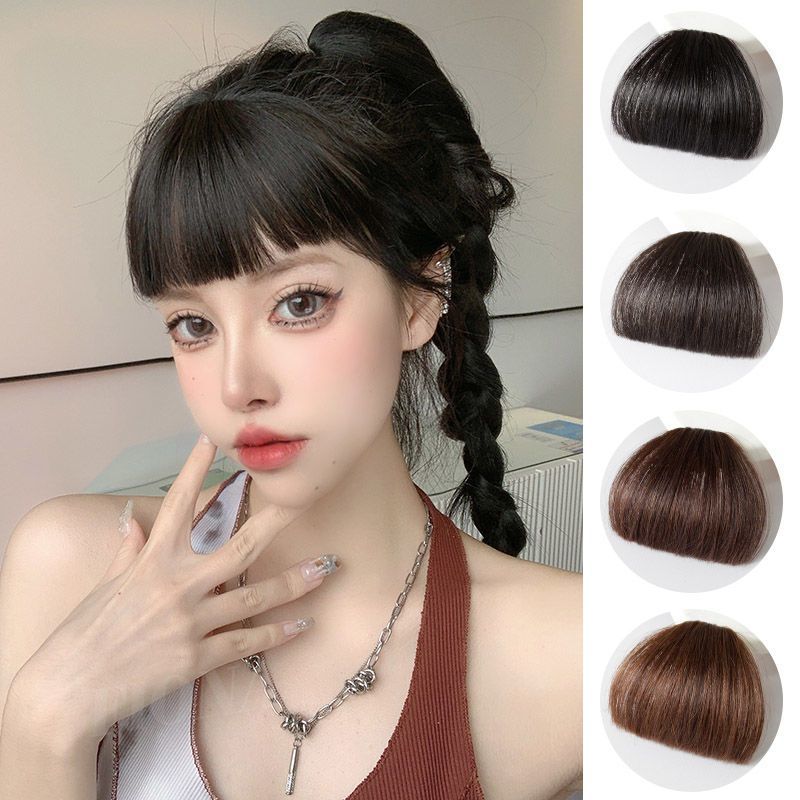 刘海假发女自然真发齐刘海假发片二次元漫画刘海眉上短空气刘海