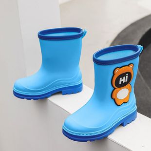 Children's Rain Boots for Boys and Girls, Non-Slip Short Rain Boots, Cartoon Cute Baby Water Shoes, Cute Water Boots, Bear Waterproof Shoes