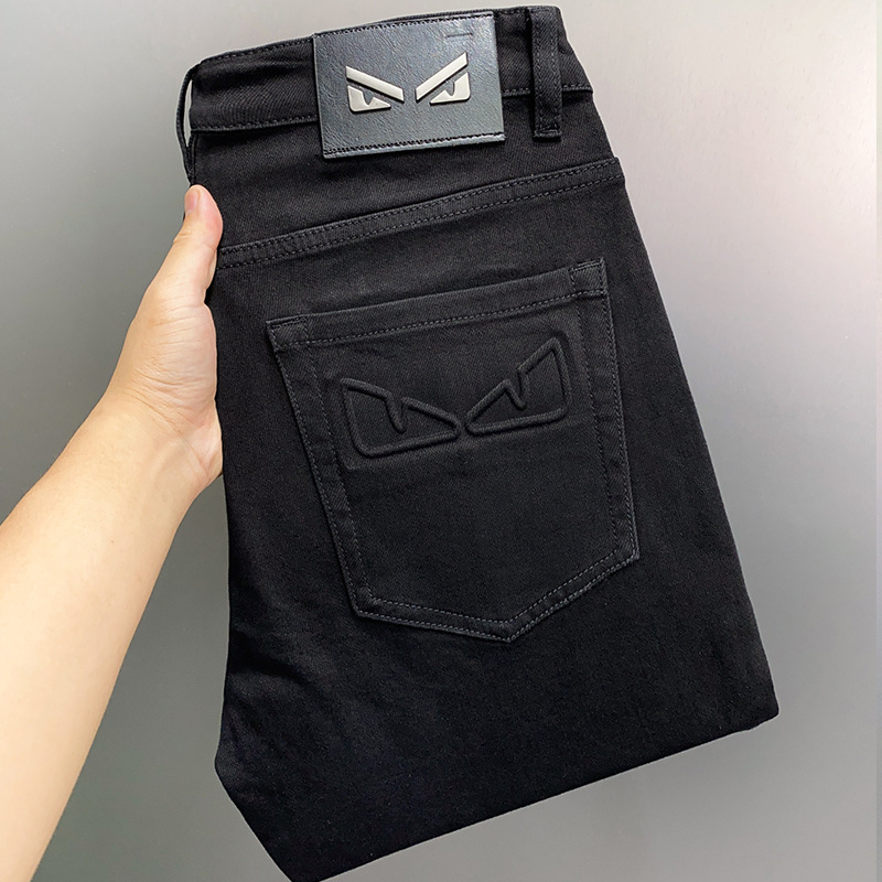 Black Jeans for Men, High-End Men's Clothing, Simple Elastic Slim-Fit Straight Pants, Men's Clothing, Spring Trendy Brand Long Pants Black Jeans for Men, High-End Men's Clothing, Simple Elastic Slim-Fit Straight Pants, Men's Clothing, Spring Trendy Brand Long Pants