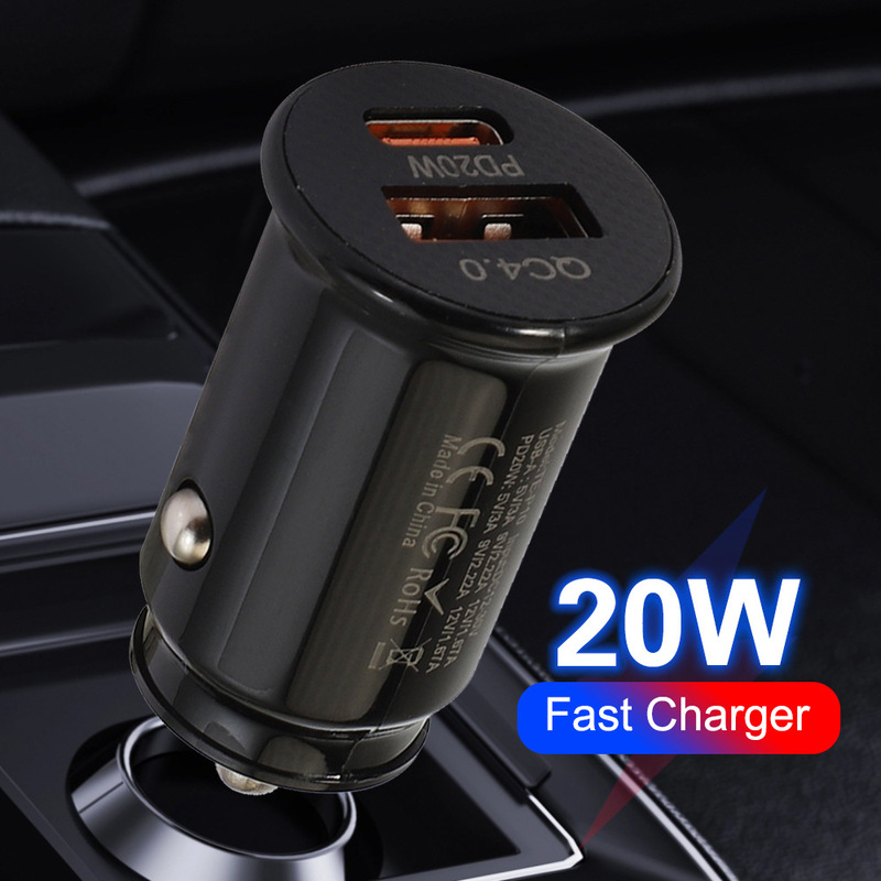 PD20W USB + PD fast charging mobile phone car charger Type-c for Samsung mobile phone support super fast charging