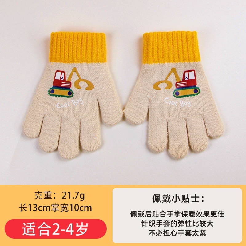 幼儿园女宝宝手套男孩冬季儿童防寒保暖可爱五指针织毛线手套批发|undefined