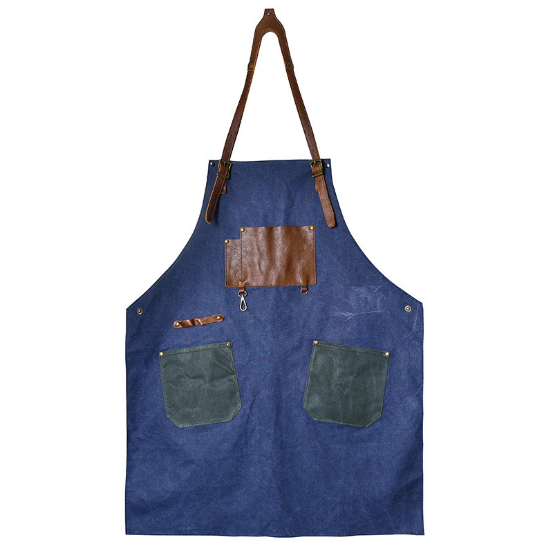 Barista Genuine Leather Apron Barber Shop Denim Waist Work Clothes Floral Nail Art Canvas Custom Apron Print