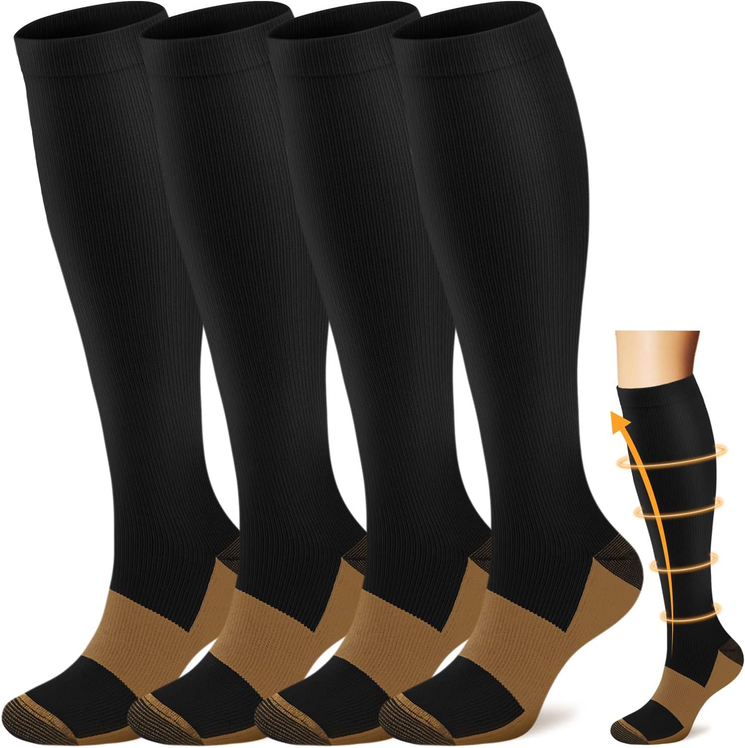Calcetines de compresión transfronterizos Calcetines de pantorrilla Calcetines elásticos Deportes Ciclismo Correr Calcetines de yoga Calcetines de compresión de tubo largo para hombre Spot para mujer