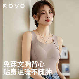 ROVO秋冬保暖内衣女士带胸垫无痕舒适固定杯文胸大胸显小提拉聚拢