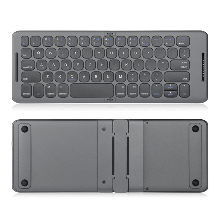 Clavier Bluetooth sans fil pliable à deux volets, ordinateur portable, tablette, téléphone portable, bureau, petit clavier portable universel_voghion.com