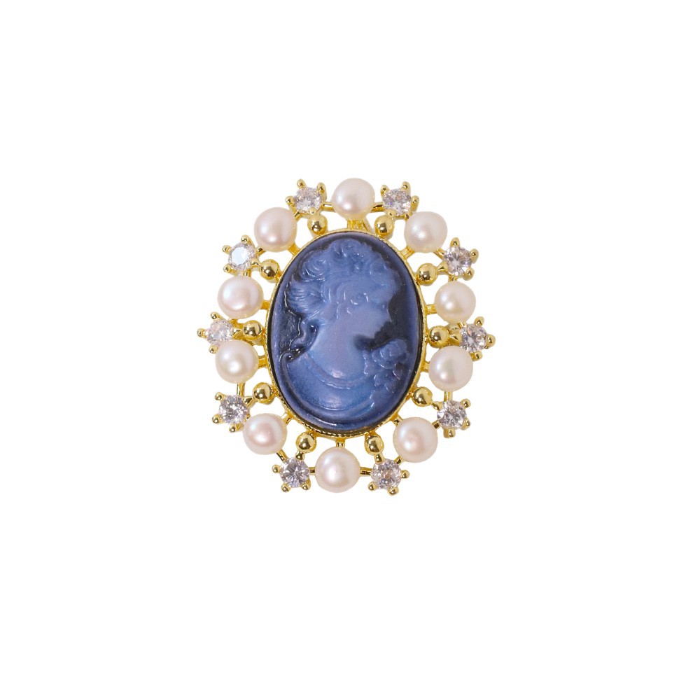 Retro Cameo relieve colgante broche de doble propósito nicho de diseño de alto nivel flor de pecho broche colgante