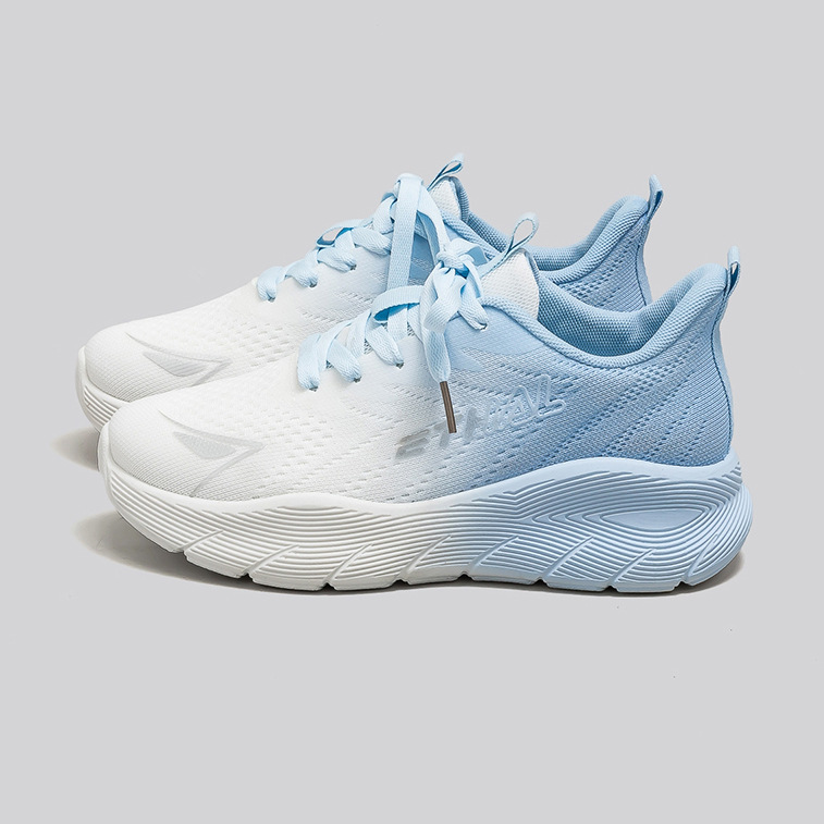 Nuevos zapatos deportivos pareja de zapatos de carreras para mujeres con suela gruesa transpirable zapatos de tejido para jóvenes zapatos casuales F8870 mujeres
