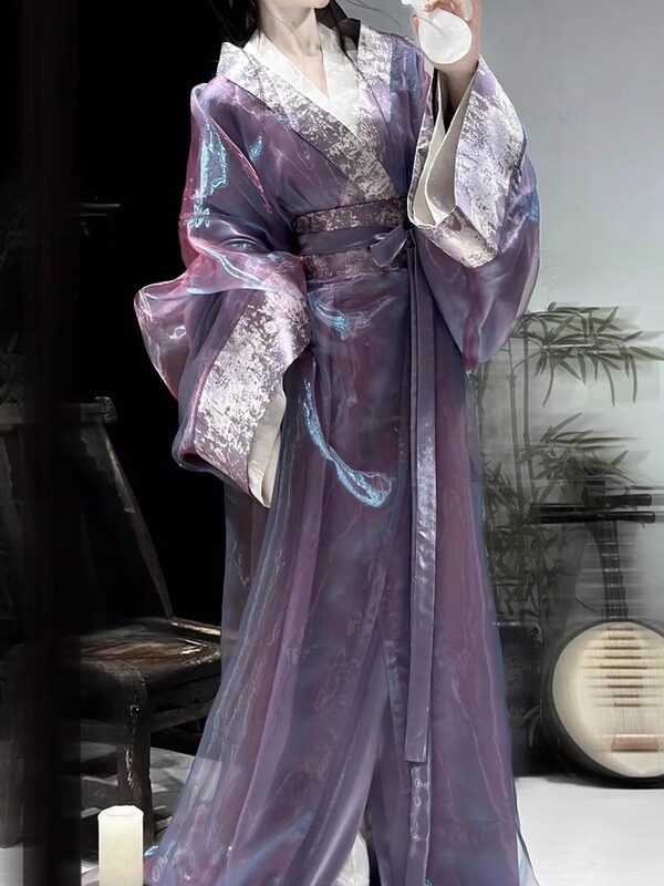 紫色战国袍汉服女款成人直裾大袖衫襦裙古风女装2025新款仙气古装|undefined