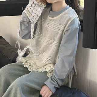 儿童套装2026女童秋季新品韩版童装1008中大童打底T恤背心两件套