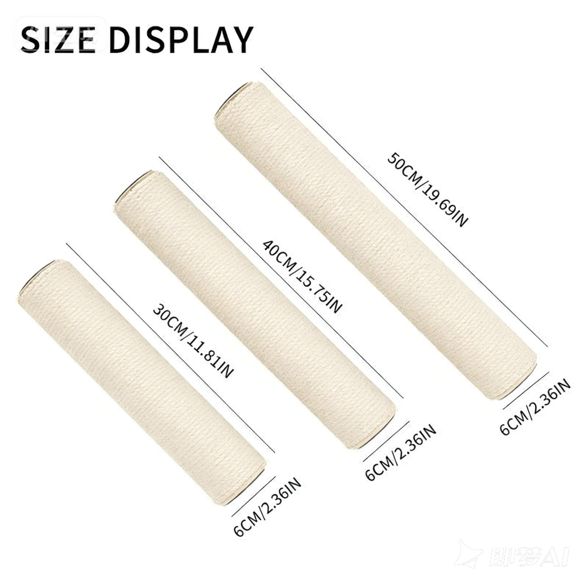 White cotton and linen column / 6*15cm