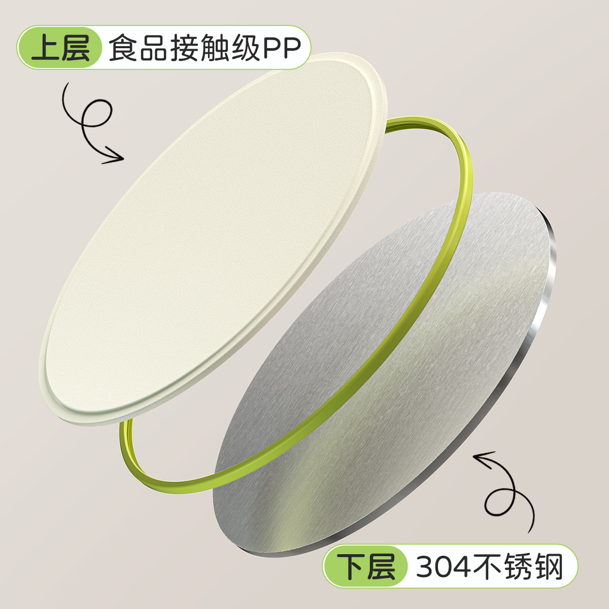 tablero de verduras antibacteriano anti-corrosión tablero adhesivo de doble cara tablero de corte de verduras de acero inoxidable tablero de cuchillo de frutas tablero de escritorio especial para cocina