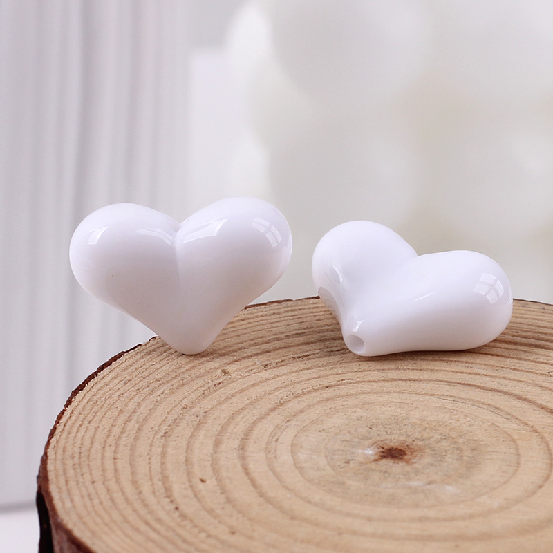 2g Weight Beads Jewelry Making Type DIY Ornament Accessories Classification 1 Piece Quantity Acrylic Material Heart Shape Pattern All Seasons Season Sweet, Simple Style Style 1 Piece Acrylic Heart Shape Beads DIY Ornament Accessories 17