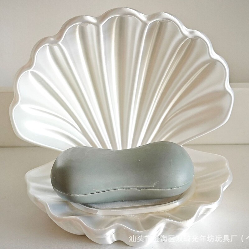 Cross-Border 3D Printing Shell Soap Dish Storage Rack Drainage Soap Holder Washbasin Bathroom Shell Decorative Ornament