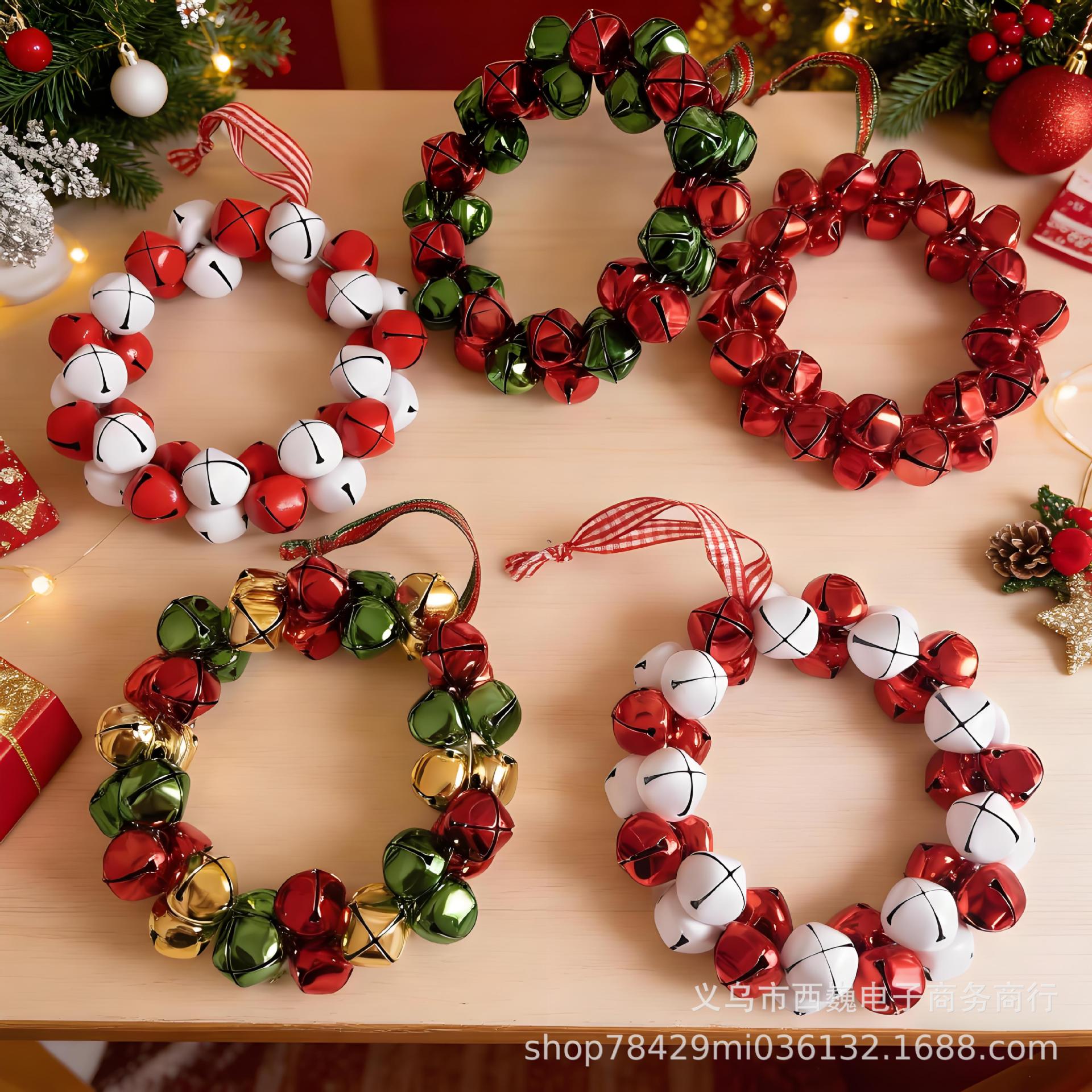 Cross-Border Christmas Tree Bell Ornaments, Christmas Window Display Props, Hanging Decorations, Iron Bell Garland Decorations