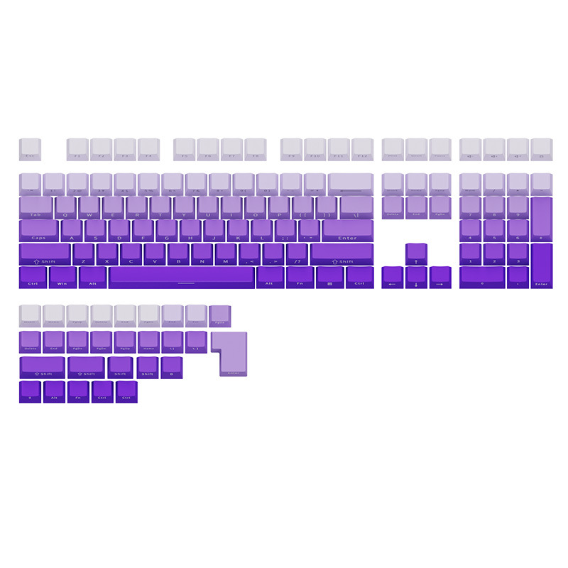 MK870 Dark Fragrance Purple Qi Donglai Dust Matcha Blush Gradiente Grabado lateral Transmitente de luz Teclas mecánicas Juego completo grande