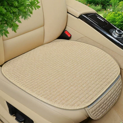 New Universal Linen Car Seat cushion, seat cover - lnh-small-brick-warm-beige-front-row-single-piece