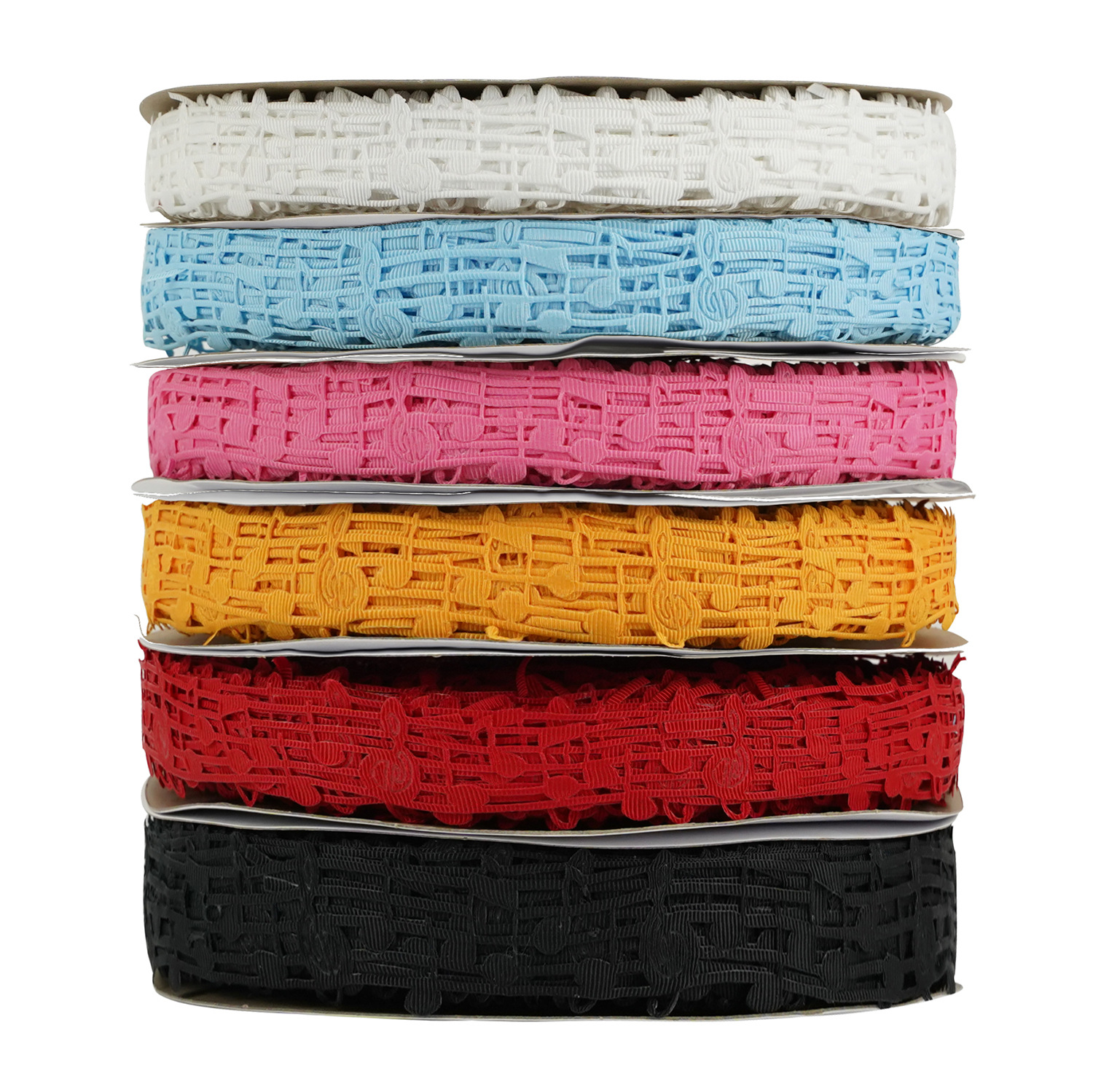 2,8 cm Venta caliente en stock notas de stock cinta de hilo hueco cinta hecha a mano DIY cinta de estampado accesorios de ropa