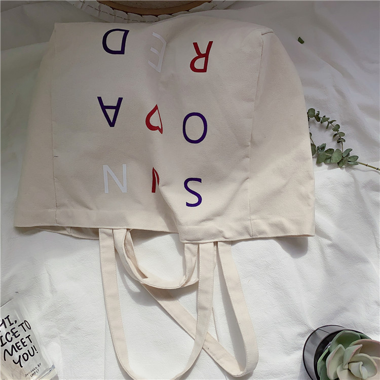 03295 Casual canvas bag, cute girl Japanese style bag, Harajuku chic student large capacity single-shoulder bag undefined