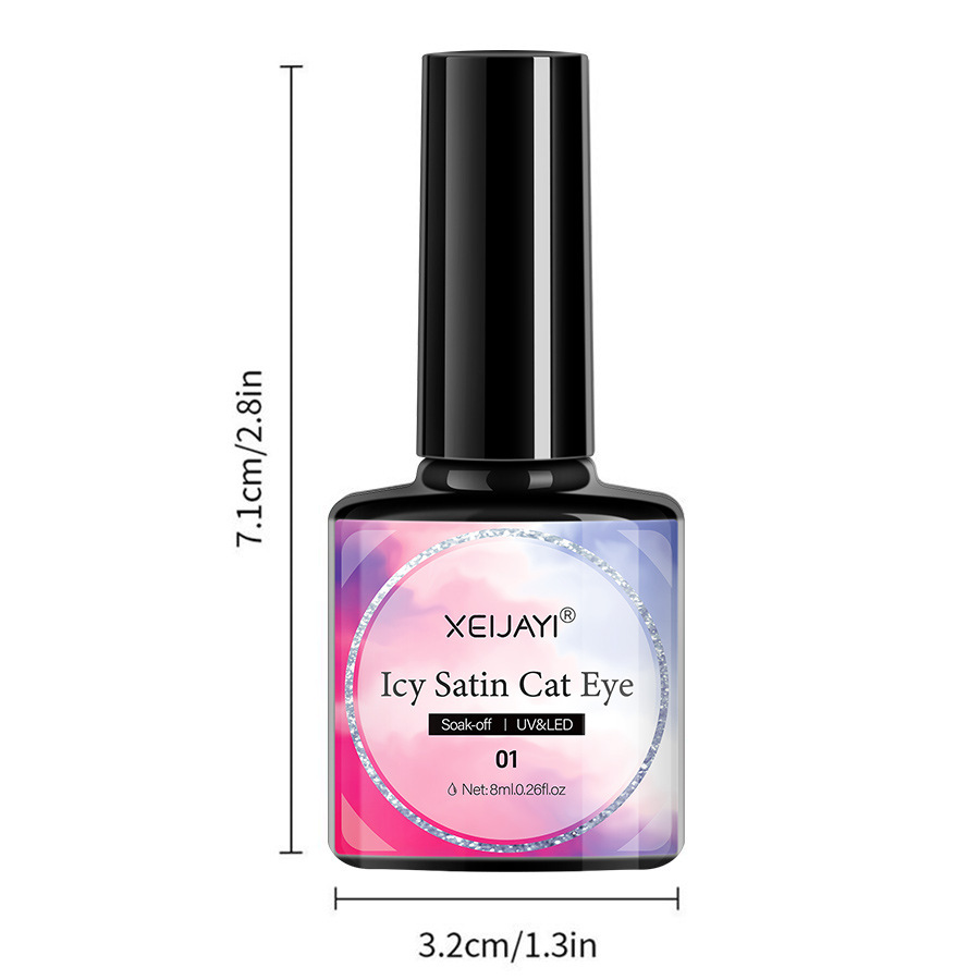 Ojo de gato esmalte de uñas pegamento 2023 nuevo Internet celebridad popular color hielo transparente satén gato ojo pegamento pequeño conjunto para el salón de uñas